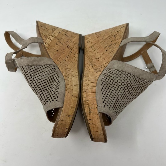 Franco Sarto Canyon Perforated Laser-Cut Cork Platform Womens Wedge Sandal 10M - Picture 5 of 14